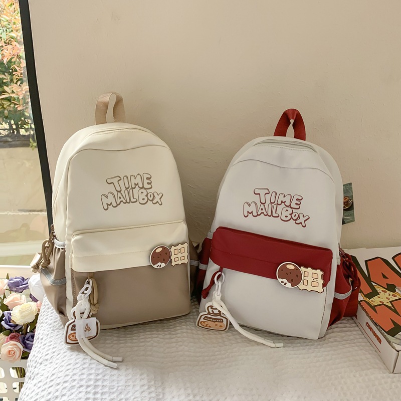 New cross-border backpack for girls, junior high school, senior high school and college students, campus small backpack, leisure travel and spring outing backpack Specification drawing