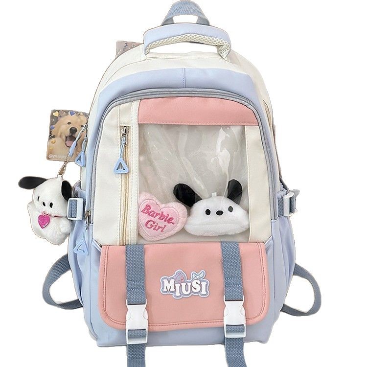 High-appearance-level internet-famous backpack, pain-relieving schoolbag, female student, Korean version large-capacity backpack, versatile for junior high school and senior high school students Item Picture