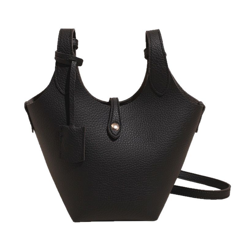 2025 New style lychee-patterned vegetable basket large-capacity bucket bag for women, fashionable, trendy, casual and versatile single-shoulder crossbody bag Item Picture