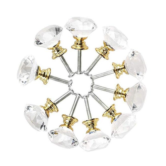 Source factory supplies crystal handles, drawers, cabinets, door handles, transparent diamond, gold base, single-hole knob handles, 30MM Application Scenario