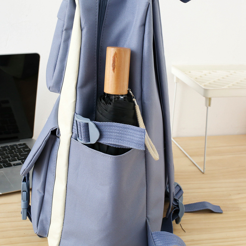 A Korean-style casual backpack for women, a fashionable and trendy high school student backpack set of four pieces, and a large-capacity outdoor travel backpack Application Scenario