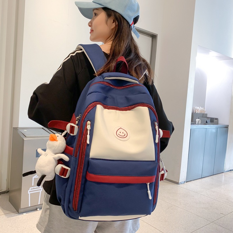 Casual backpack, large-capacity student schoolbag, fashionable high school and college student girls, high appearance level travel backpack details Picture