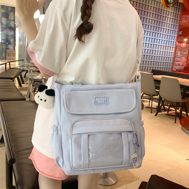 Large-capacity commuter tote bag, Japanese-style ins student canvas bag for class, fresh and niche crossbody bag for college girls Application Scenario