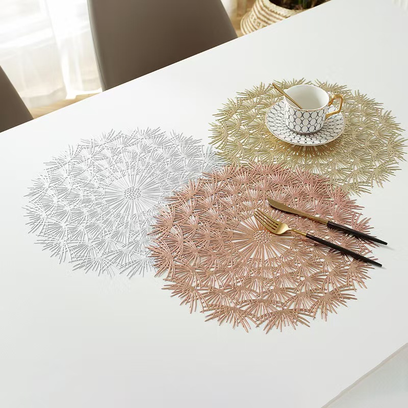 European-style creative dandelion placemats, hotel and household PVC fresh, waterproof, oil-proof, anti-slip decorative placemats, heat insulation pads details Picture