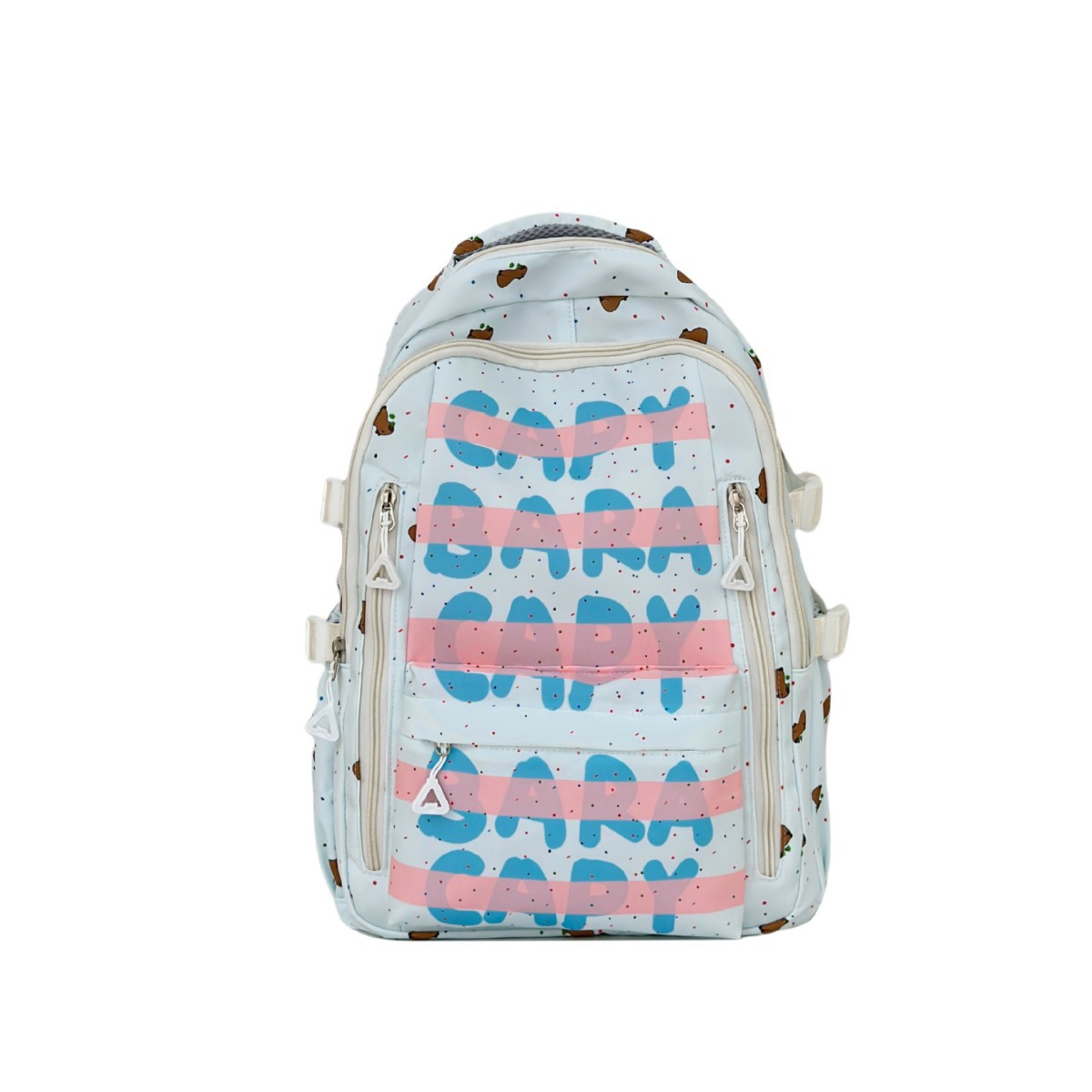 High appearance level schoolbag, dirt-resistant nylon, lightweight and large-capacity high school backpack for both boys and girls, high school student letter printed backpack Item Picture