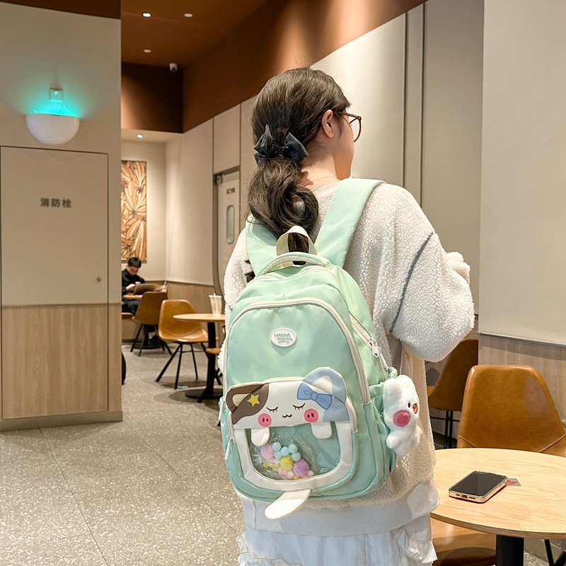 Children's cartoon backpack, cute little cat schoolbag, fashionable and versatile backpack for first and second grade primary school parent-child outings details Picture