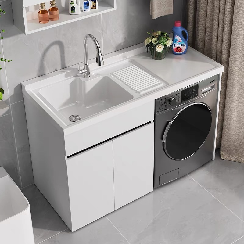 Kxh honeycomb aluminum laundry cabinet, balcony integrated combination, laundry cabinet, companion laundry table with washboard, washbasin and sink Specification drawing