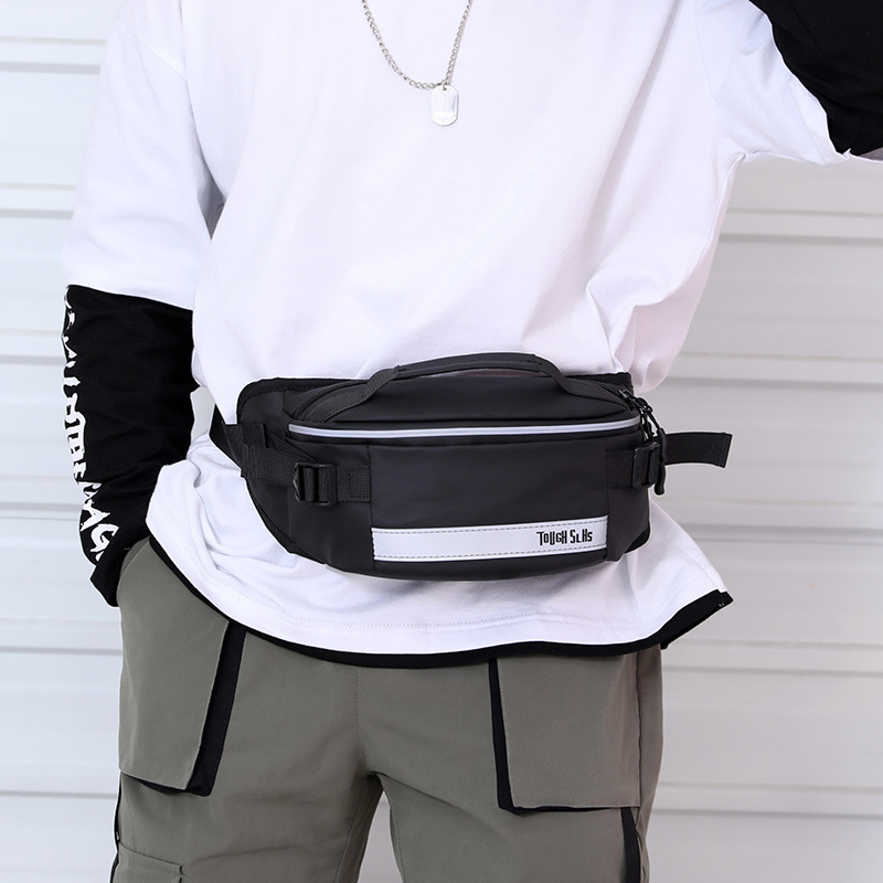 New factory direct sales men's casual crossbody bag, fashionable outdoor cycling chest bag, sports running close-fitting waist bag Specification drawing