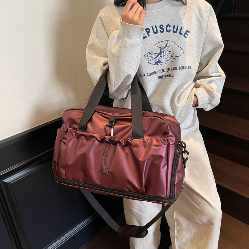 Cross-border dry-wet separation fitness bag, large-capacity multi-functional business trip luggage bag, expandable lightweight short-distance travel bag details Picture