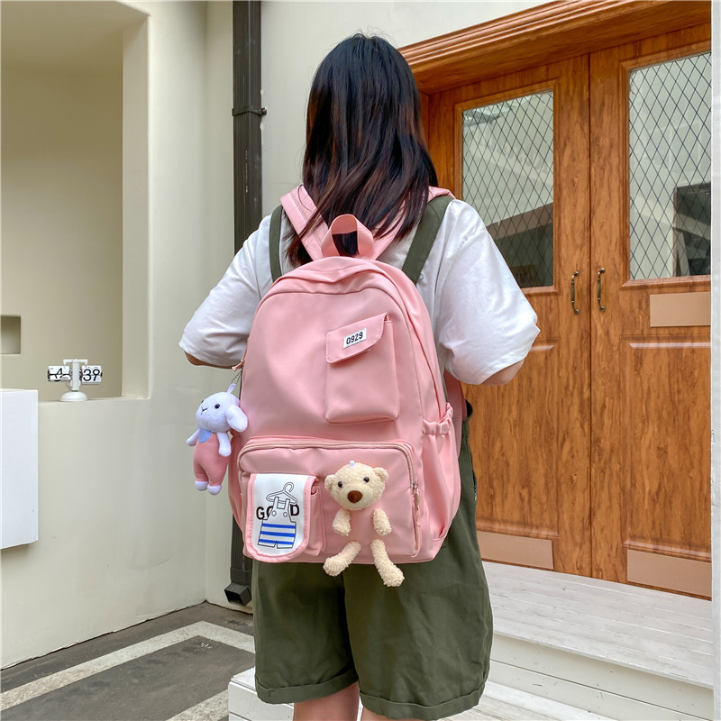 Wholesale of new, fresh and cute bear backpacks for school students, Korean version backpacks for high school and junior high school students Specification drawing