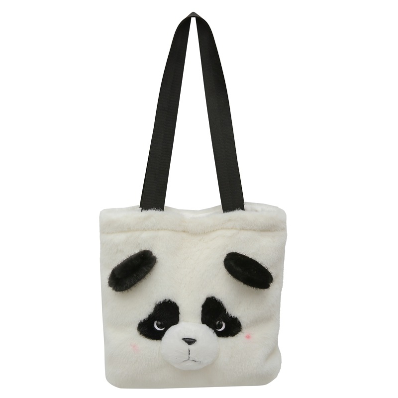 In the autumn and winter of 2024, there is a cute and furry panda, a single-shoulder crossbody bag, a girl's outing backpack, and a cartoon girl's after-school bag Item Picture