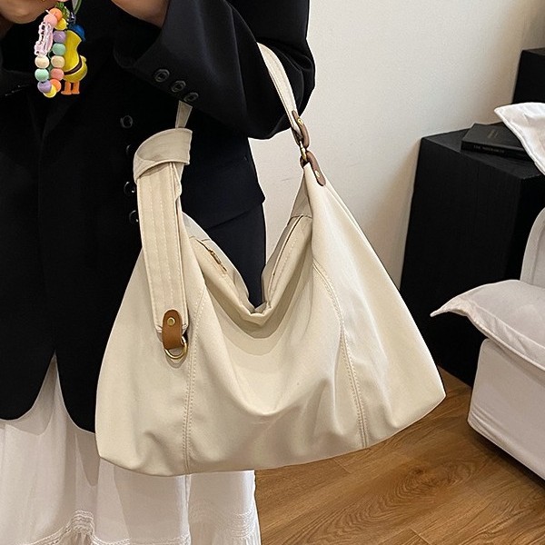 Korean-style casual denim tote women's bag, cross-border trend new artistic canvas handbag, versatile and stylish single-shoulder bag full figure