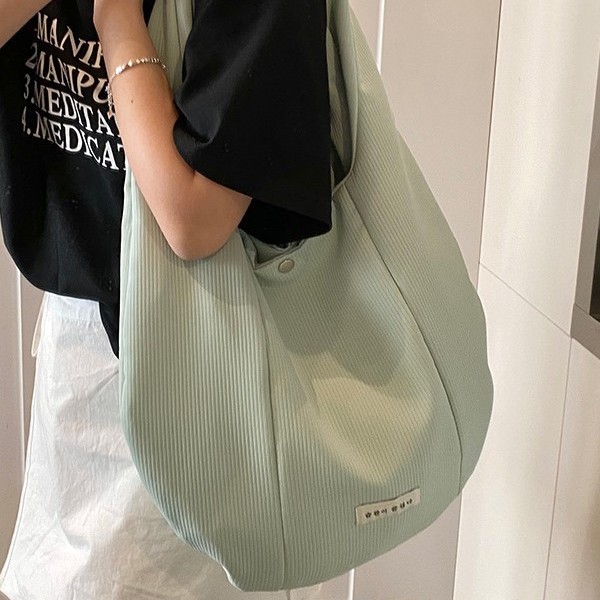 Spring 2025 new style laid-back and relaxed casual large-capacity single-shoulder tote bag, Korean-style fabric bag, women's canvas bag details Picture