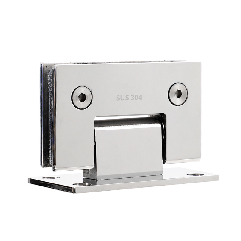 304 stainless steel bathroom clamp, 90-degree hinge for shower room glass door, thickened double-opening 180-degree matte black hinge for bathroom Item Picture