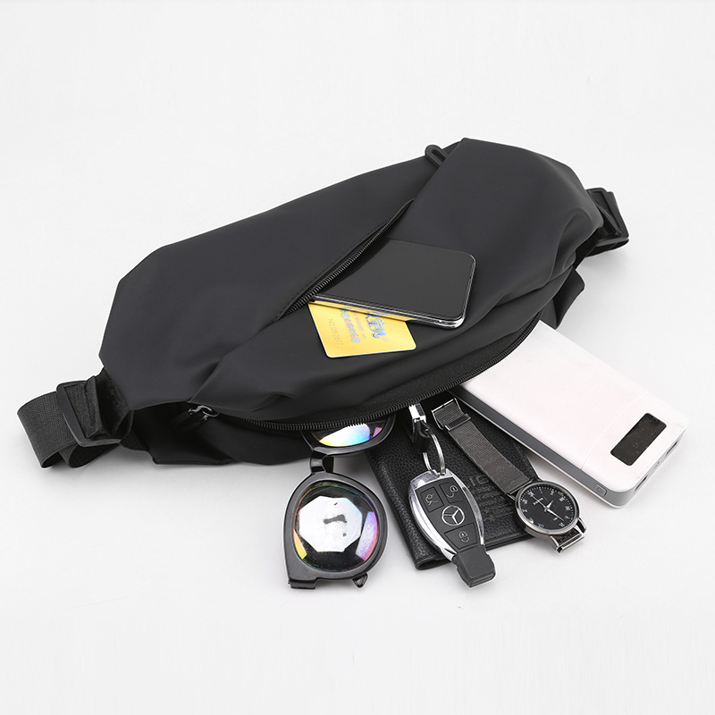 Customized new men's waist bags, outdoor sports running phone bags, large-capacity chest bags, casual single-shoulder crossbody bags Item Picture
