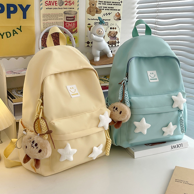 Korean and Japanese-style soft girl schoolbag for middle school students, simple and cute backpack for high school and college students with a girlish heart full figure