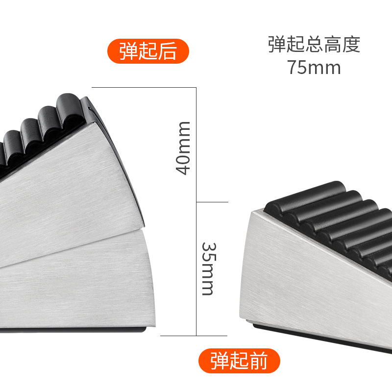 Stainless steel anti-collision door stopper, windproof mobile anti-collision door plug, door top heightening hotel top stopper Specification drawing