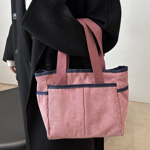 New autumn/Winter 2024 fashion solid-color women's bag, Korean-style casual large-capacity color-blocking single-shoulder bag, foreign trade tote bag full figure