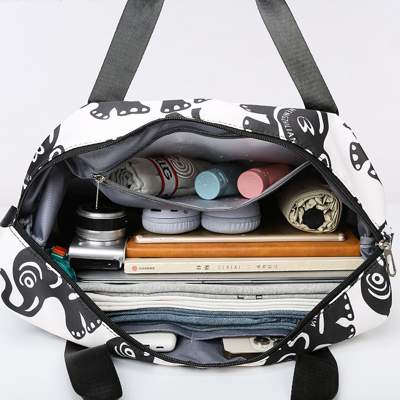 Large-capacity portable short-distance travel bag for men and women, fashionable, lightweight and waterproof luggage bag, business trip and travel storage bag, boarding bag Specification drawing