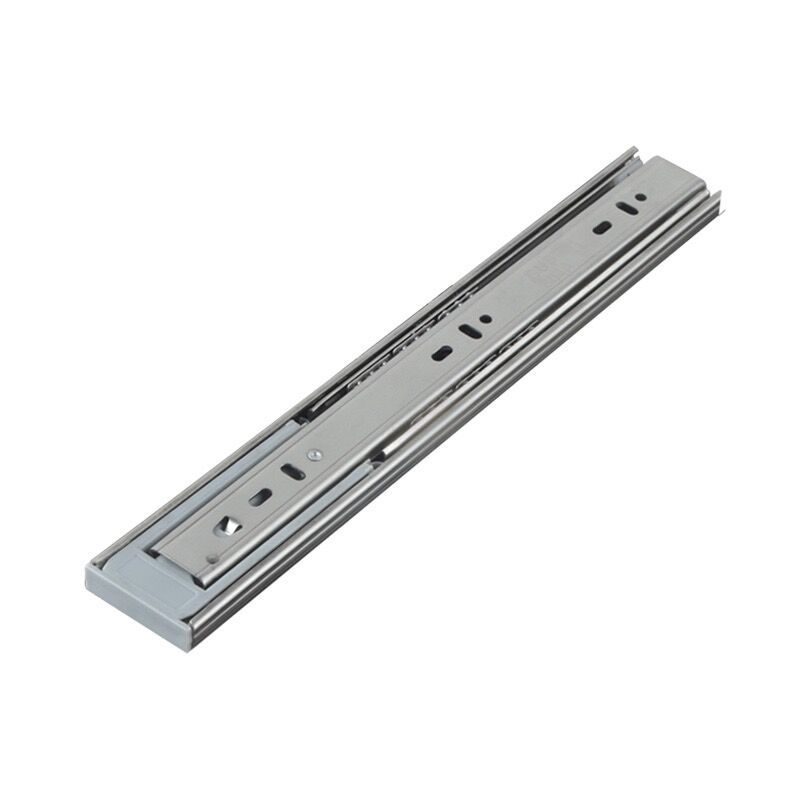 Stainless steel 45 wide drawer slide rail, three-section rail, slide damping buffer, silent rebound track, steel ball furniture accessories Item Picture