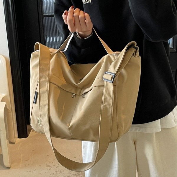 Tote Bag Women 2025 New retro Japanese-style single-shoulder canvas large-capacity casual bag, single-shoulder crossbody bag Specification drawing