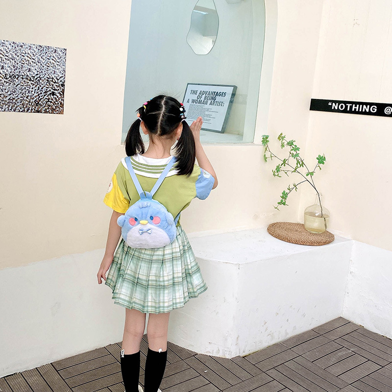 New cartoon plush girl backpack for 2024, new cartoon cute doll bag, children's backpack gift for going out Specification drawing
