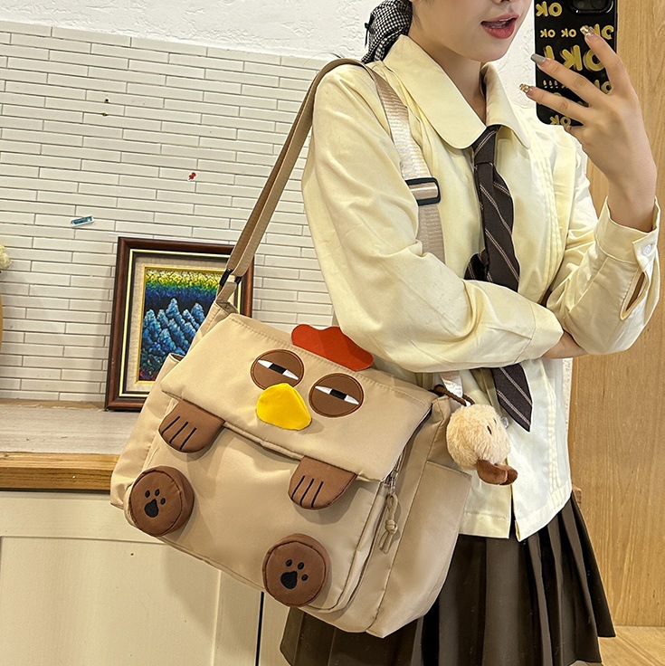 Cute cartoon, high appearance level single-shoulder bag, Japanese sweet and soft girl, versatile student crossbody bag, cute and funny postman bag full figure