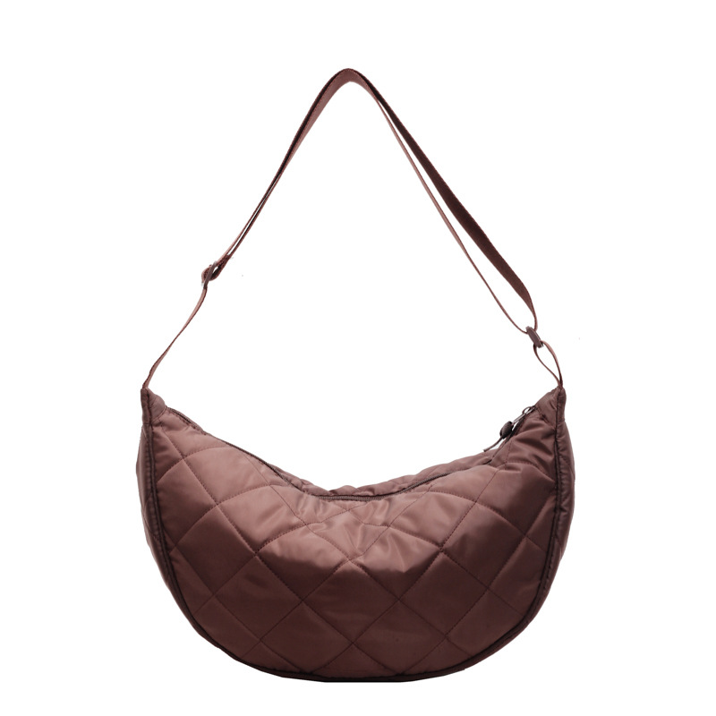 Popular autumn and winter new single-shoulder underarm bag, high-end pleated single-shoulder bag, diamond-patterned niche retro single-shoulder crossbody bag Item Picture