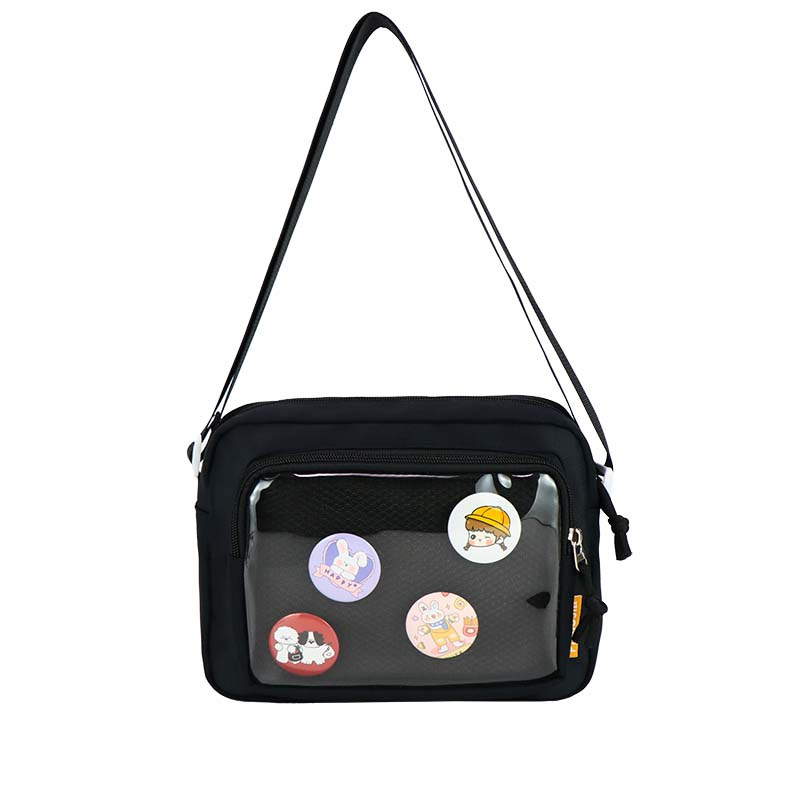 2025 Simple and transparent pain Bag, Japanese-style fresh girl bag, large capacity, cute student color-blocking single-shoulder crossbody bag Item Picture