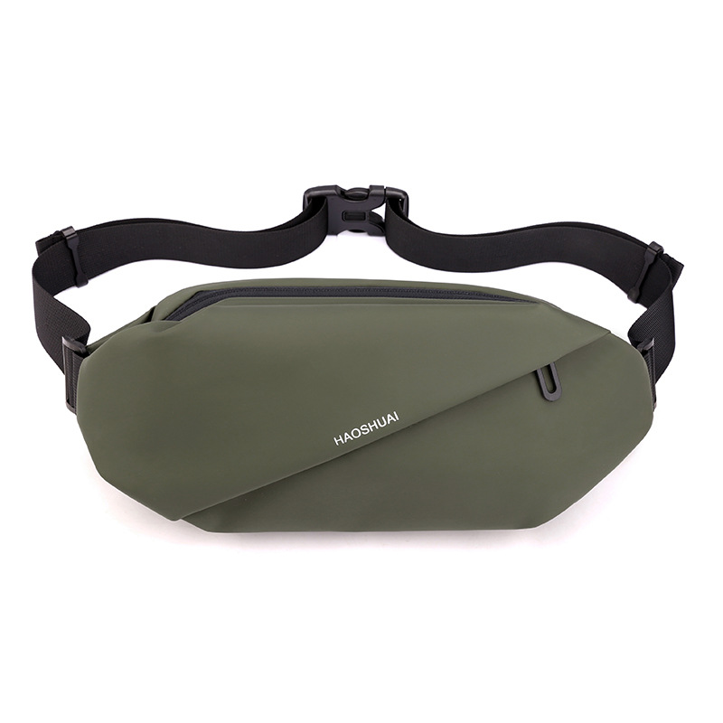 Customized men's waist bags, outdoor running bags, mobile phone bags, multi-functional large-capacity chest bags, casual single-shoulder crossbody bags Specification drawing