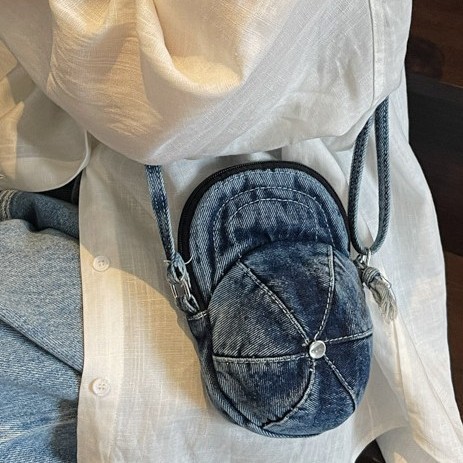 Canvas small bag for women, 2025 new mini phone bag, Instagram trendy and unique hat, couple crossbody small bag Specification drawing