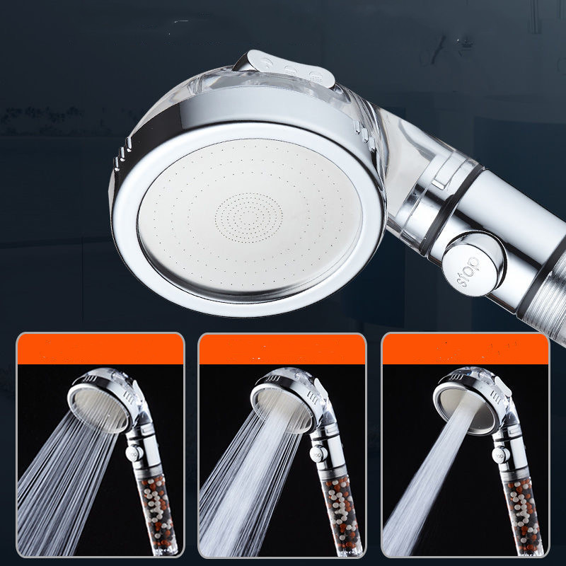 Three-speed negative ion shower head, pressure-increasing water-saving, multi-functional handheld filtering spa shower head Specification drawing