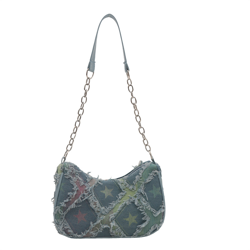 Denim underarm bag for women 2024 autumn/Winter new trendy and niche design single-shoulder bag, fashionable and versatile canvas crossbody bag Item Picture