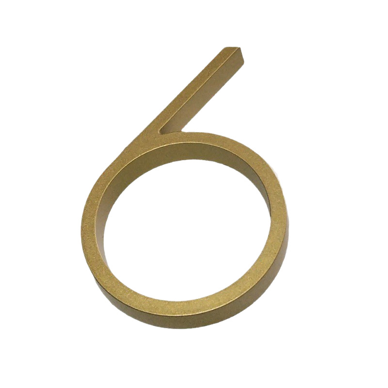Cross-border personalized zinc alloy house number with a height of 127mm, golden homestay hotel villa house number Item Picture