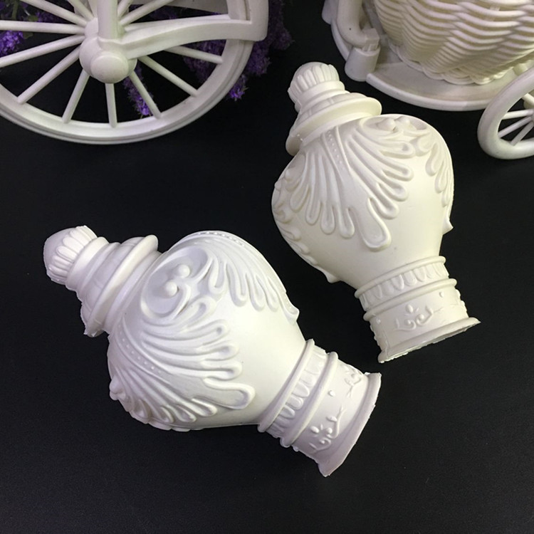 Classical curtain rod decorative head, Roman rod head, plug head, sealing rod head, curtain accessories, auxiliary materials, blow molding head Specification drawing