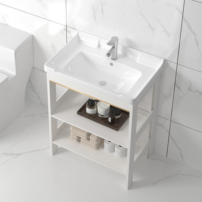 Floor-standing washbasin cabinet combination, space aluminum bathroom washbasin, small-sized bathroom cabinet, washbasin and sink, simple Application Scenario