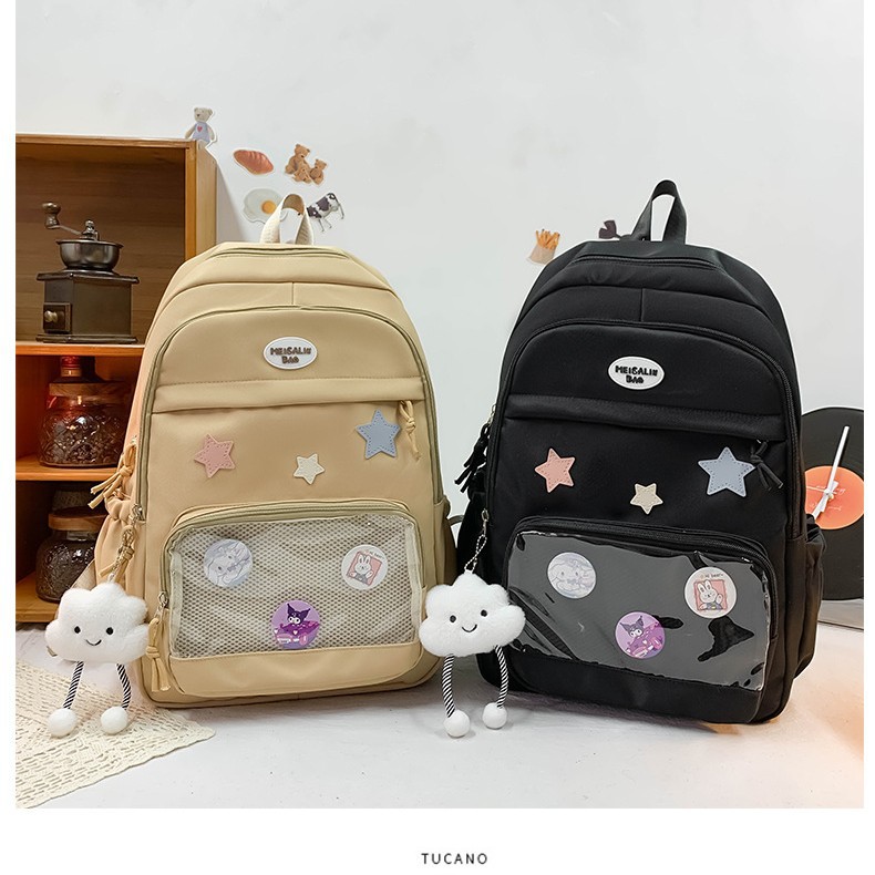 A versatile small backpack with a high level of appearance and a college style, a tall and cute backpack with a large capacity for college students Application Scenario