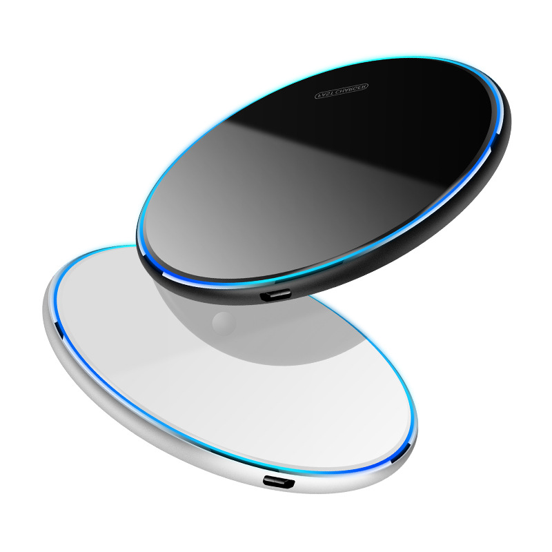 The 15W mirror surface mobile phone wireless charger QI circular is suitable for cross-border wireless fast charging of Huawei and Apple 11 Item Picture