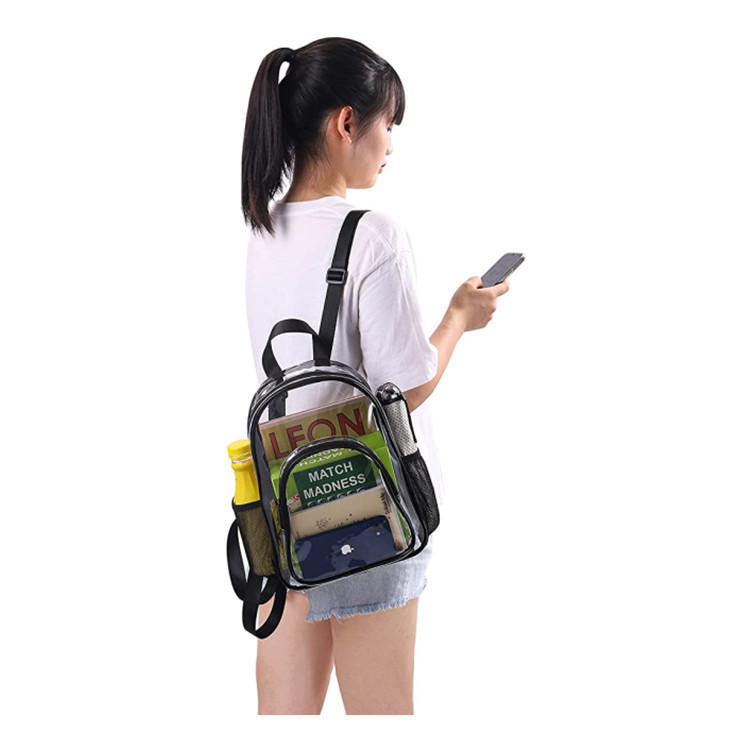 Amazon cross-border PVC transparent backpack, male and female student schoolbag, outdoor portable large-capacity fashionable sports backpack details Picture