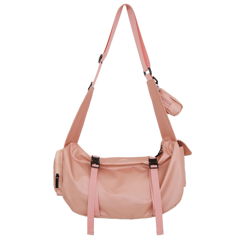 Oxford fabric crossbody bag for women, simple and functional Japanese workwear style single-shoulder bag, large capacity travel bag, sports and fitness bag Item Picture