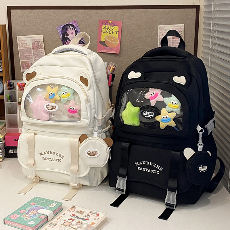 Girls' schoolbags, primary school students' backpacks, junior high school students' backpacks, high school and college students' lightweight spring outing backpacks full figure