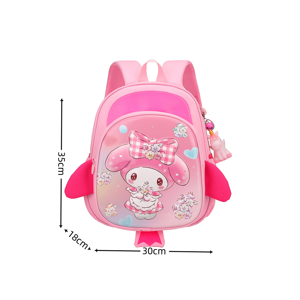 The new children's schoolbag is a cute cartoon Kuromi hard shell bag for girls aged 3 to 6. It is lightweight and reduces the burden on both shoulders Item Picture