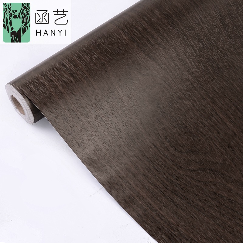 Cross-border exclusive wallpaper self-adhesive waterproof wood-grain imitation pvc kitchen cabinets, tables and chairs seamless furniture renovation stickers and sticky notes details Picture
