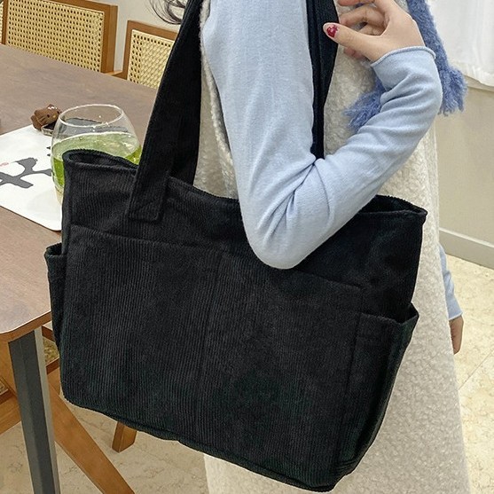 Casual crossbody bag, Japanese large-capacity corduroy bag, new simple hand-held tote commuter single-shoulder handbag details Picture