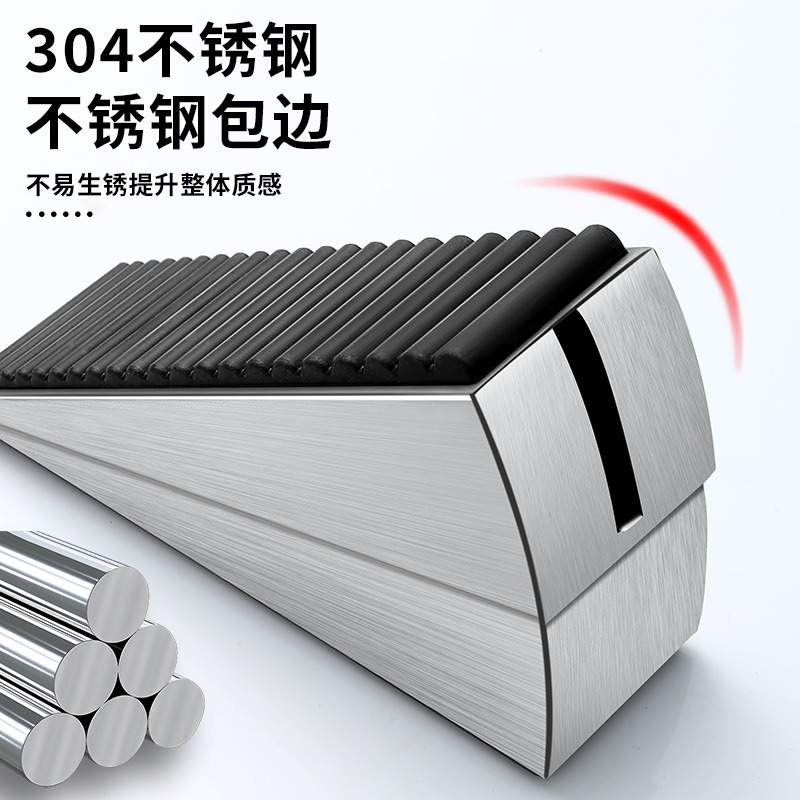 The bottom of the 304 non-perforated spring door stopper is raised with a door stop, adjustable windproof fixed door stopper wedge Specification drawing