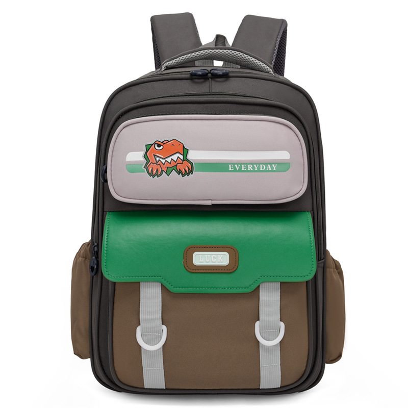 2024 New British-style primary school schoolbag, color-blocked and cute children's bag, lightweight and fashionable backpack for boys and girls Item Picture
