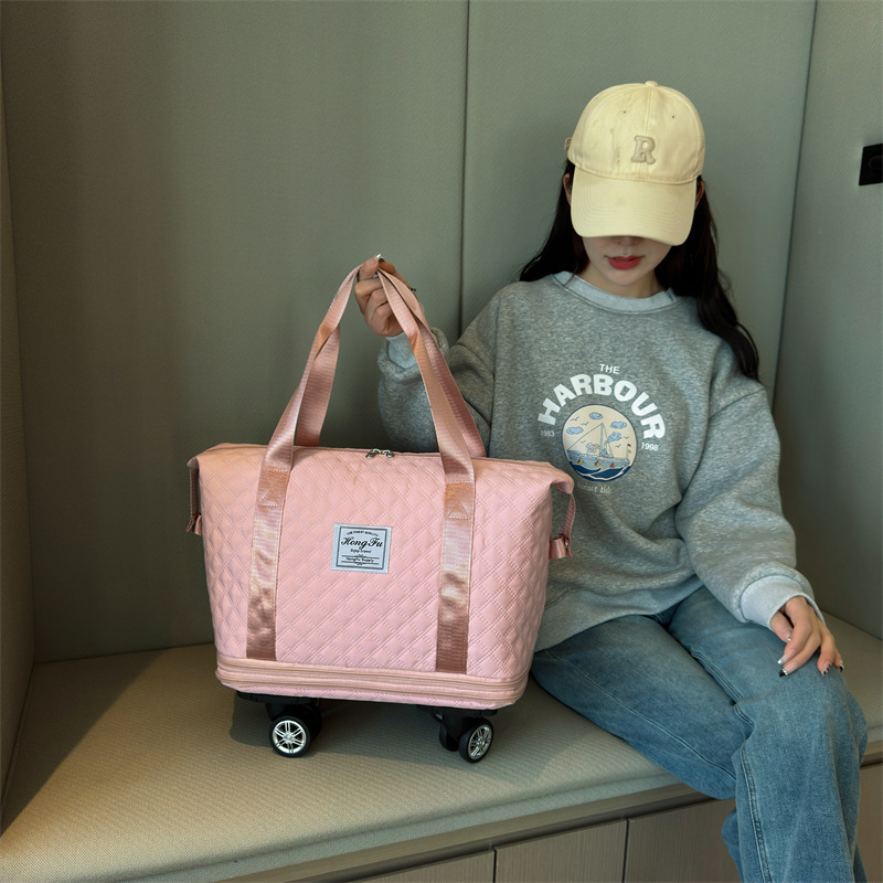 Universal wheel diamond-shaped travel bag, lightweight luggage bag, storage for delivery, dry-wet separation, large-capacity fitness yoga bag details Picture