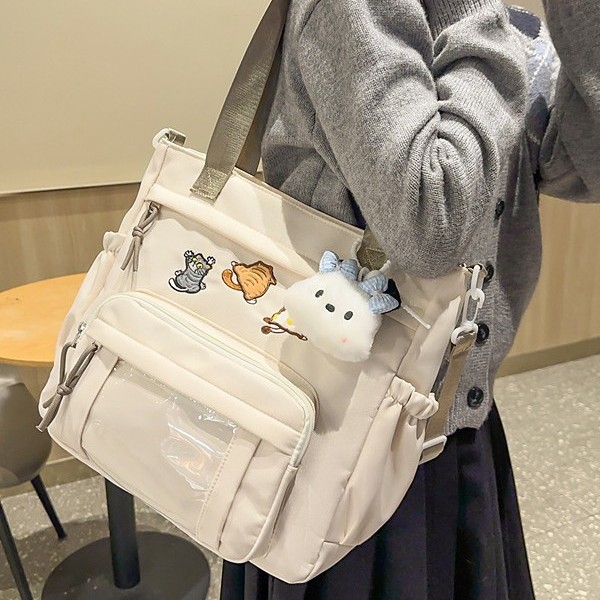 Large-capacity school-style hot girl bag 2024 new style, fresh and cute 2D cute pain bag, soft girl single-shoulder bag full figure