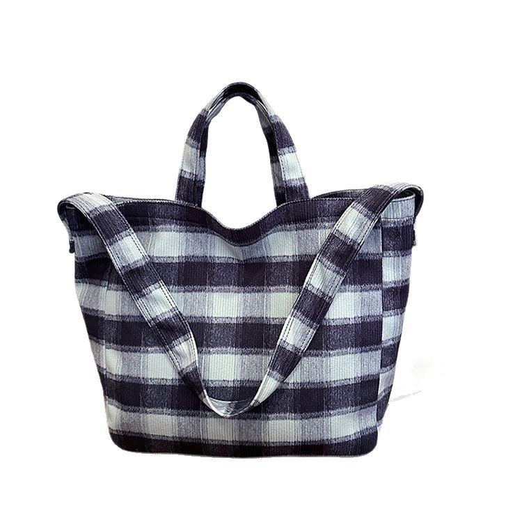 New checkered bags for Spring/Summer 2025, trendy and cute student single-shoulder bags, large-capacity tote bags for women Item Picture