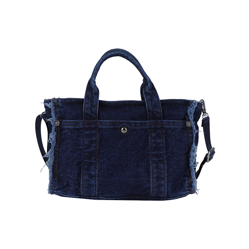 Denim bag for women 2025 New summer casual single-shoulder bag, large-capacity commuter tote bag, hand-held shopping bag Item Picture